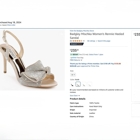 Badgley Mischka Rennie Rhinestone Ruffle Satin High Heel Stiletto Sandal… - Picture 8 of 13
